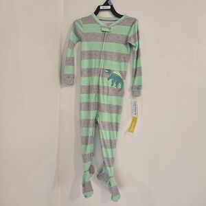 🍒🍒 Striped Gray and Green Kids One Piece
